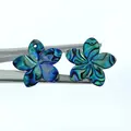 2pc Plumeria Flower Beads Natural Abalone Shell 20mm Hand Carved AB-0012